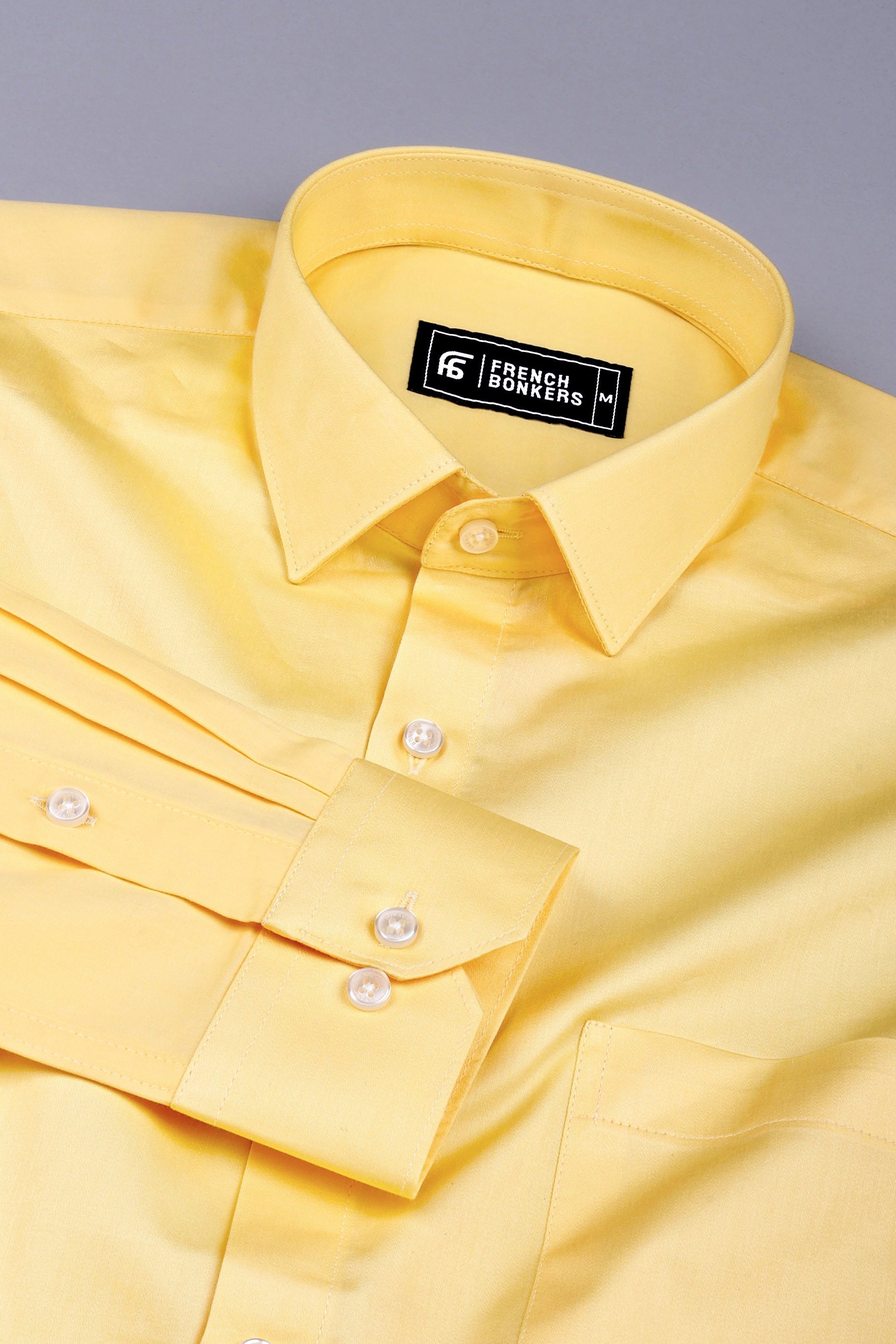 Rainbow yellow satin cotton shirt