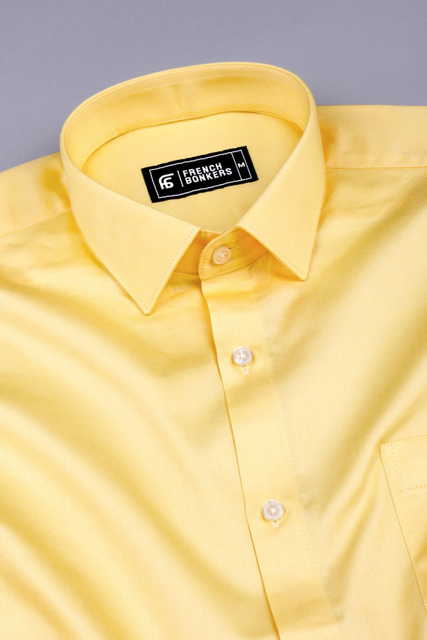 Rainbow yellow satin cotton shirt
