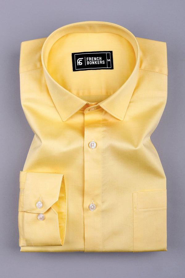 Rainbow yellow satin cotton shirt