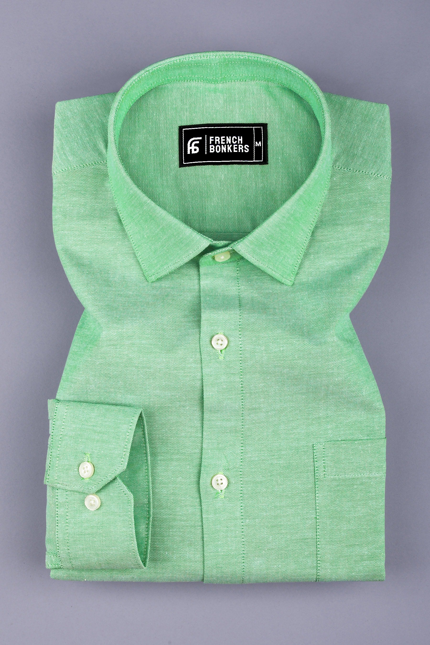 Green oxford cotton shirt