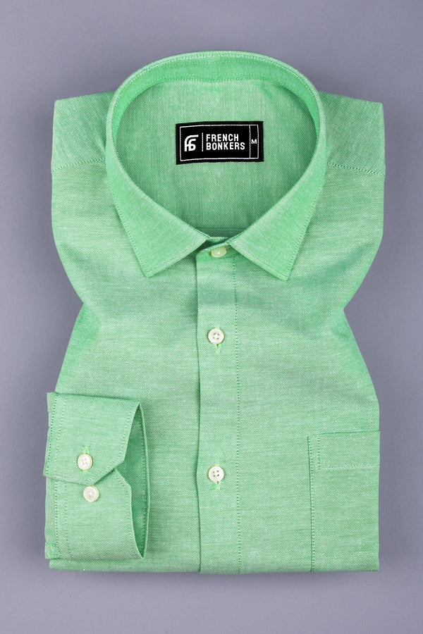 Green oxford cotton shirt