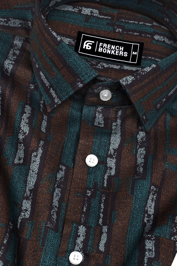 Rainbow Rama Green With Brown Printed Shirt