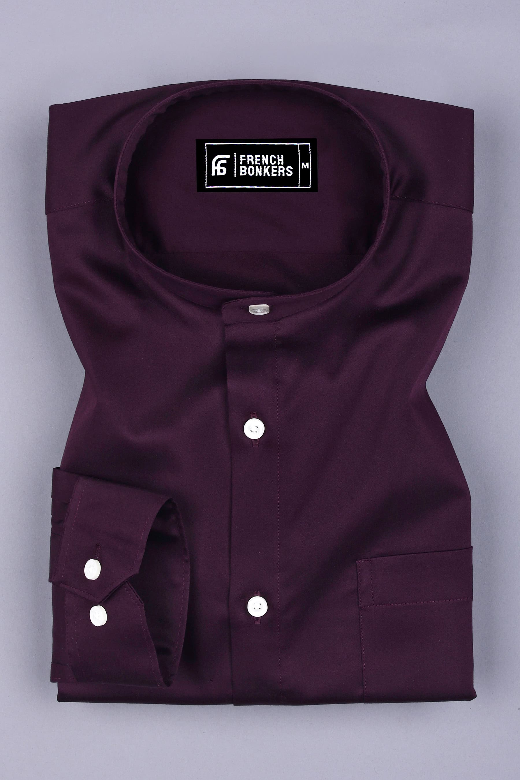 Plum Purple Cotton Satin Shirt