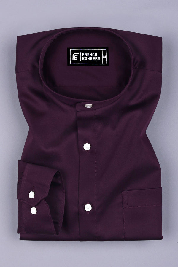 Plum Purple Cotton Satin Shirt