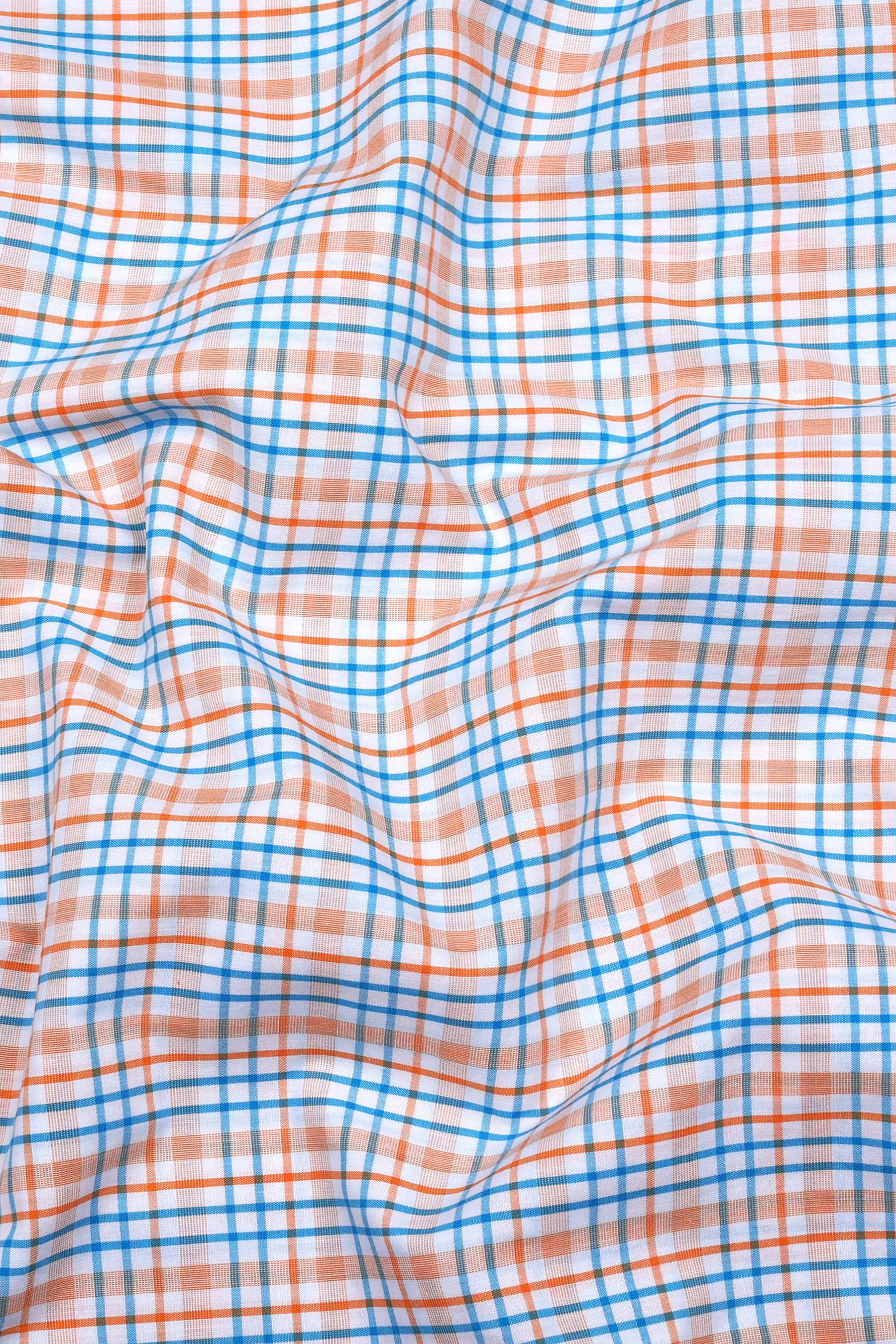 Orange With Blue Check Shirt