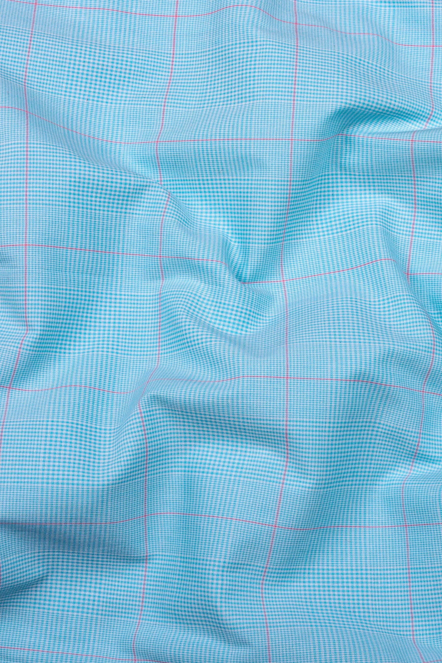 Arctic Blue With Pink Mini Check Shirt