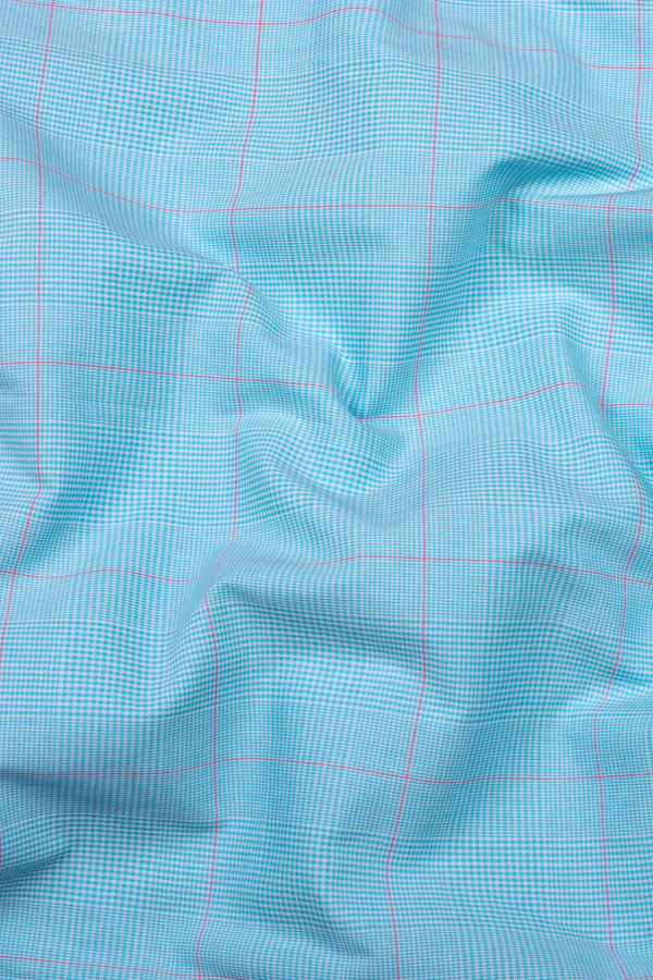 Arctic Blue With Pink Mini Check Shirt