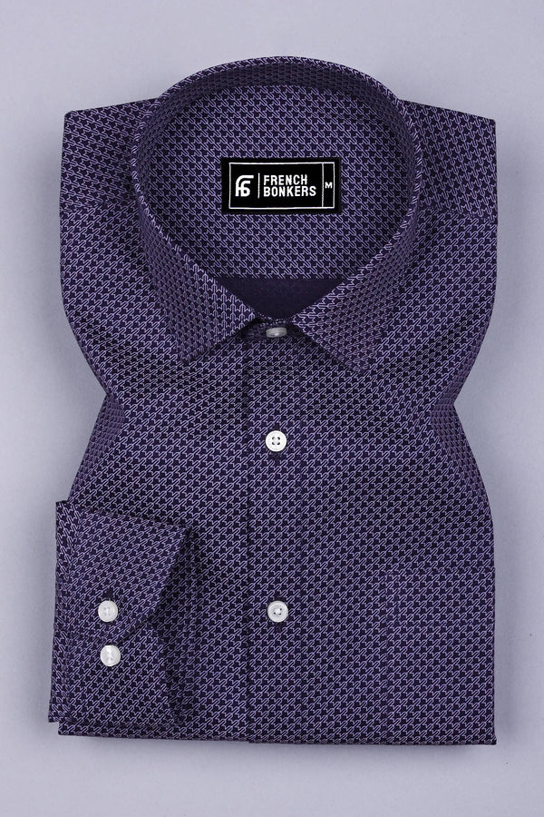 Leon Blue Printed Cotton Shirt