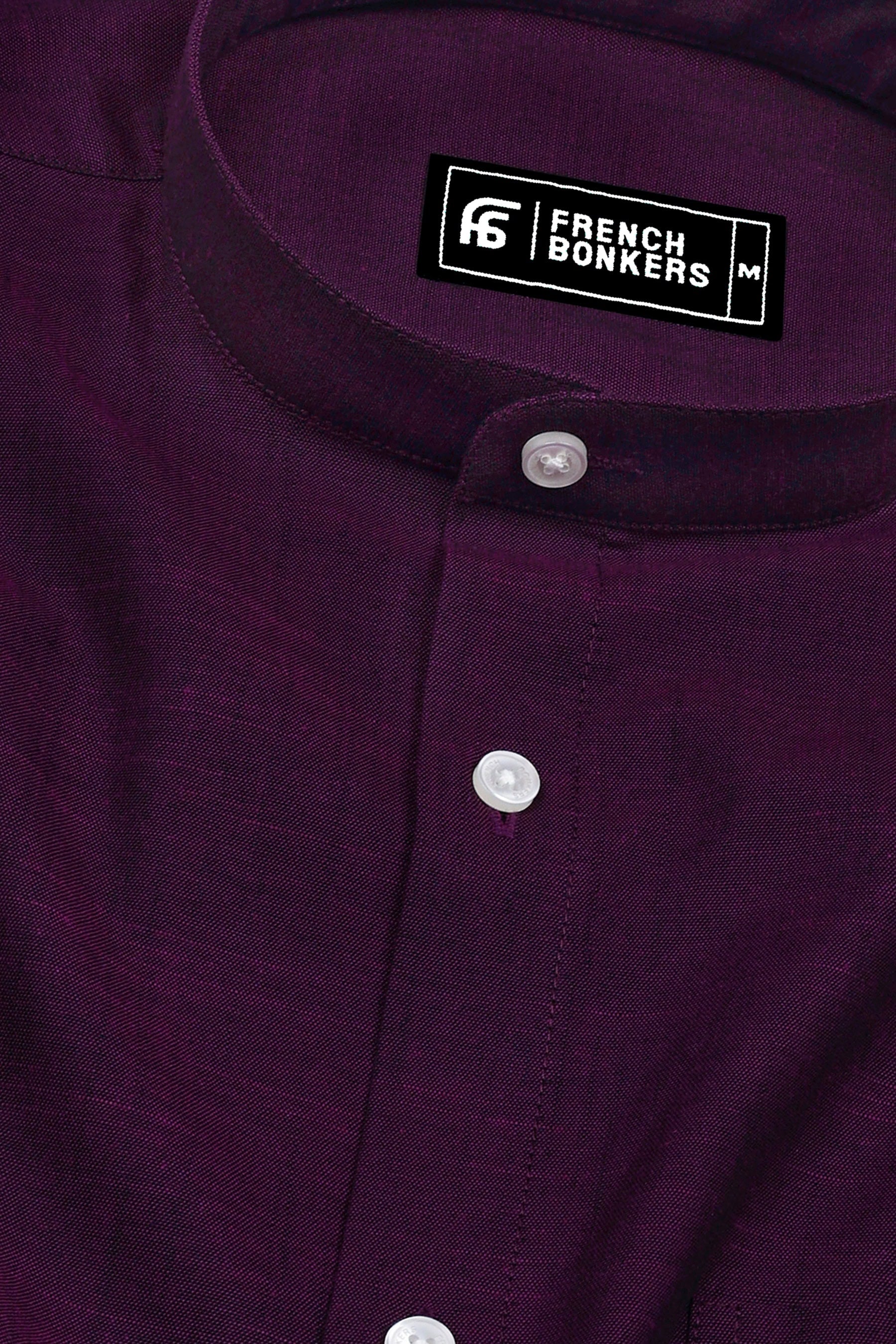 Brinjal Purple Solid Cotton Shirt