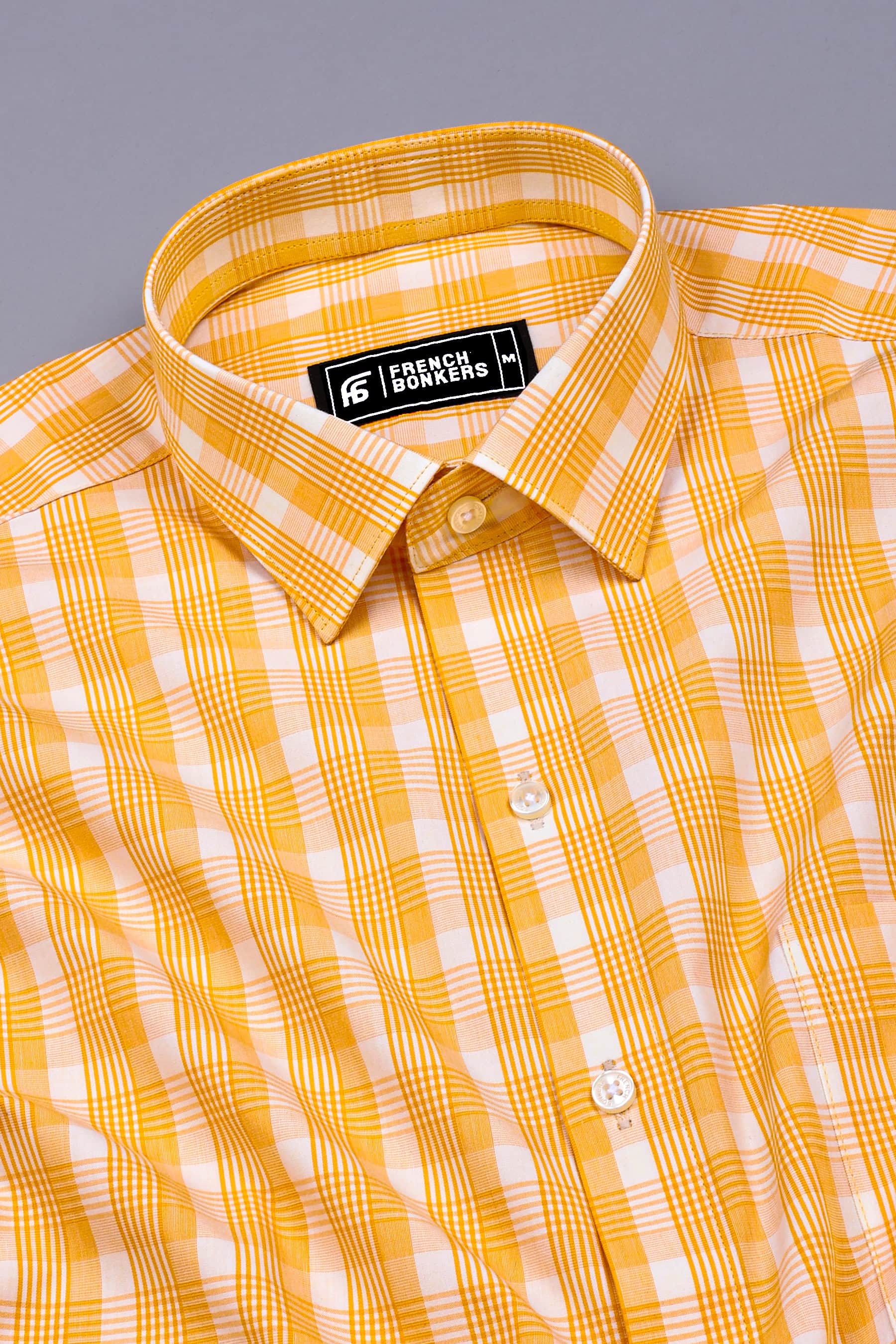 Sunflower Yellow Check Cotton Shirt