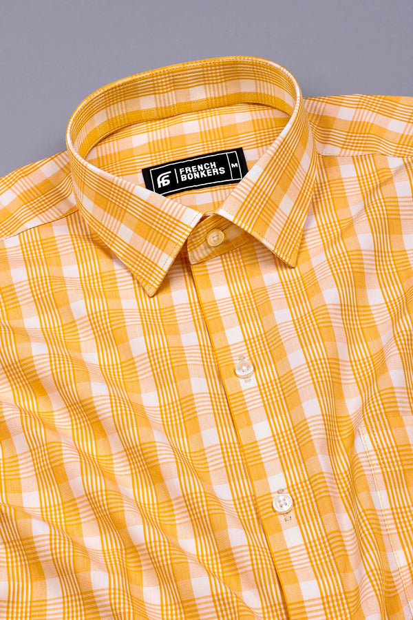Sunflower Yellow Check Cotton Shirt