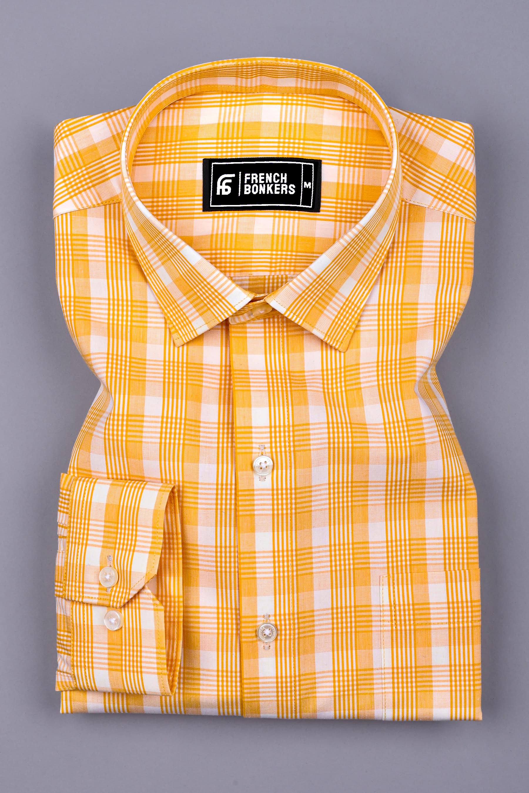 Sunflower Yellow Check Cotton Shirt