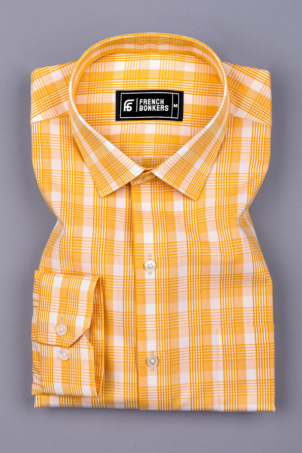 Sunflower Yellow Check Cotton Shirt