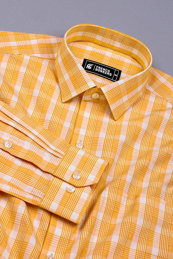 Sunflower Yellow Check Cotton Shirt