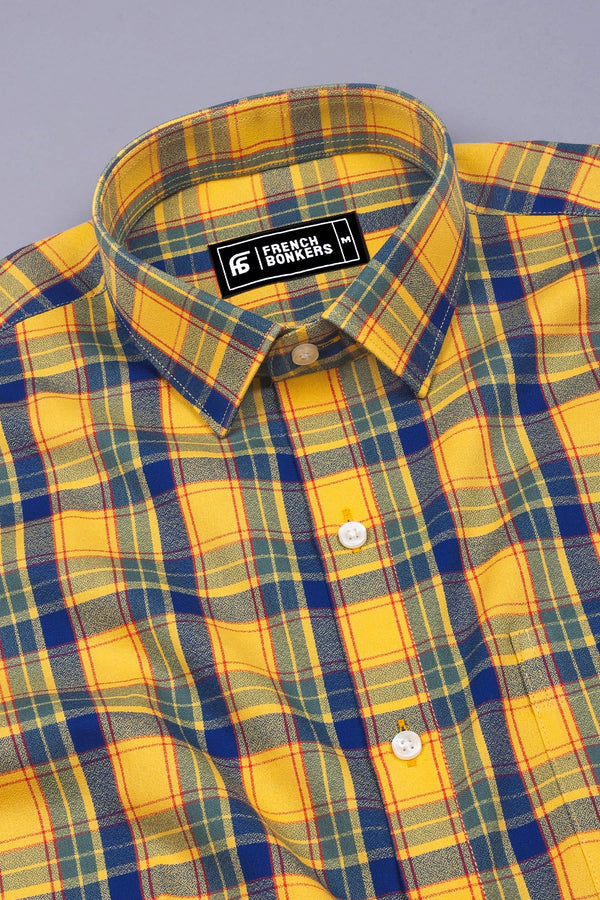 Yellow with blue and Red Buffalo Check Shirt