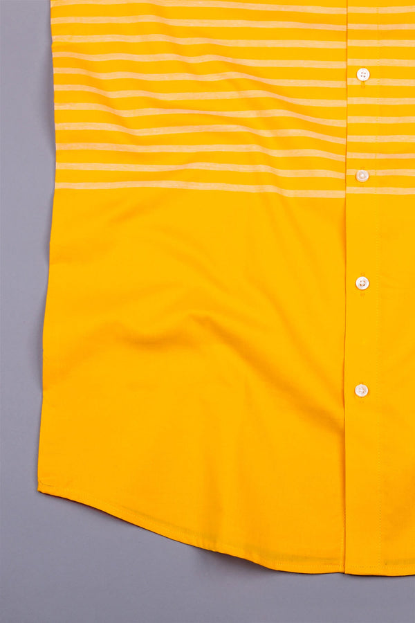 Sunglow Yellow With White Weft Stripe Oxford Shirt