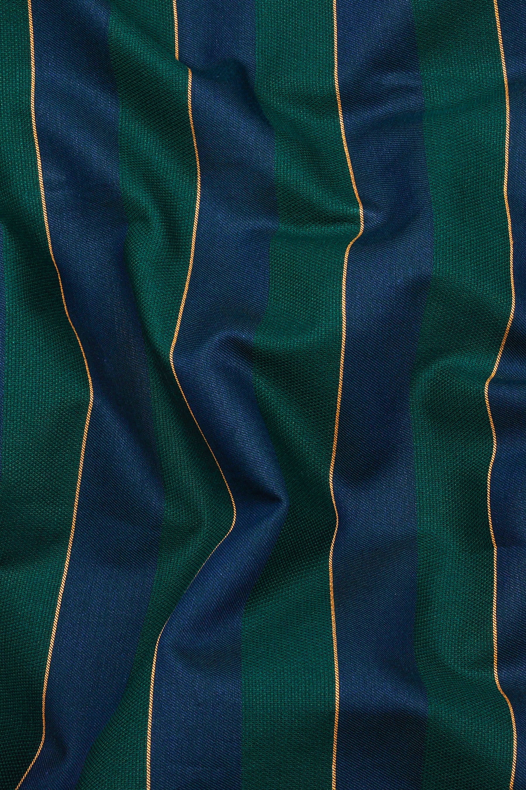 Bush Green with Navy blue Stripe Shirt