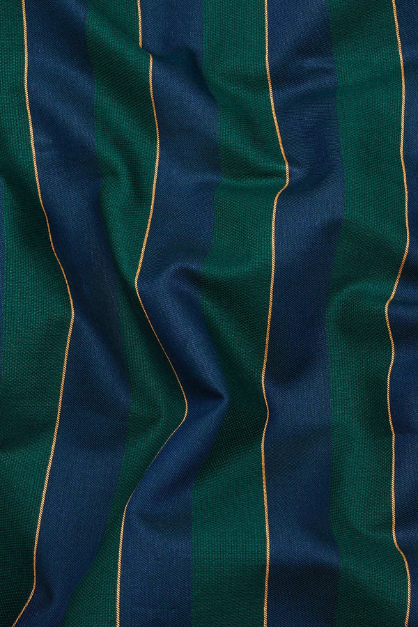 Bush Green with Navy blue Stripe Shirt
