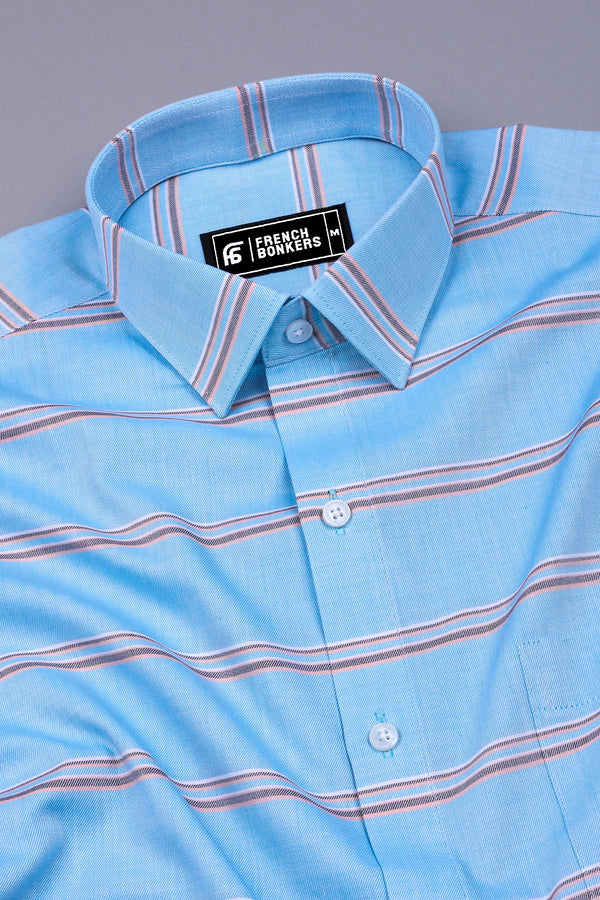 Pacific Blue with Black Twill Stripe Shirt