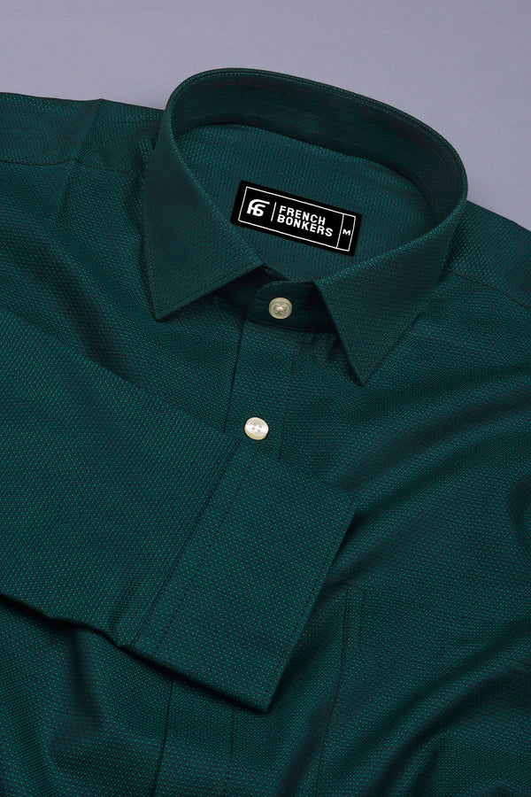 Green Diamond Jacquard Textured Shirt