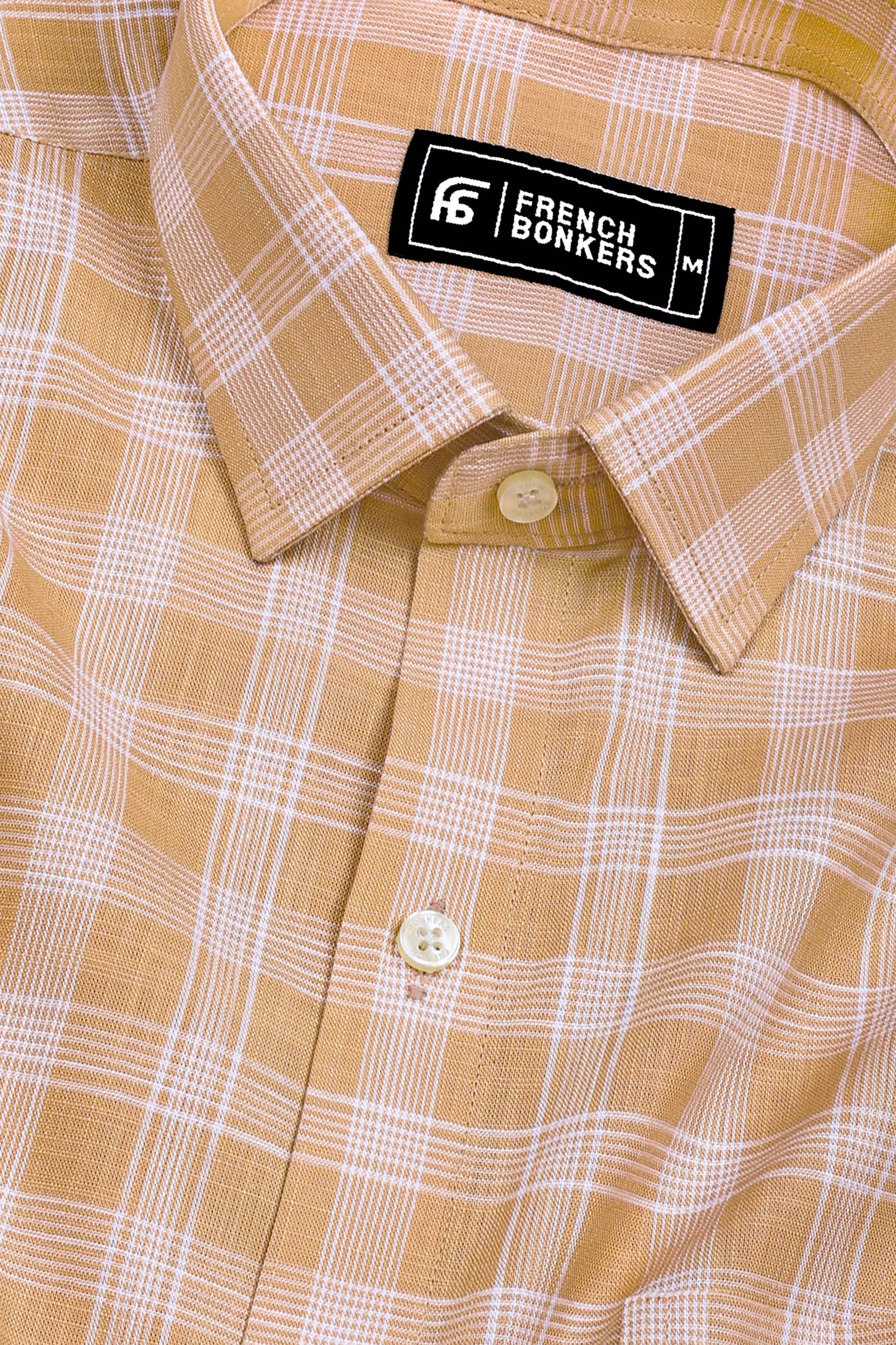 Brown Box Check Cotton Shirt