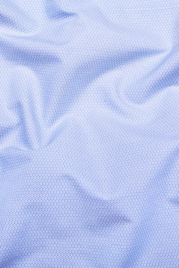 Ocean Blue Semicircle Seamless Pattern Printed Shirt