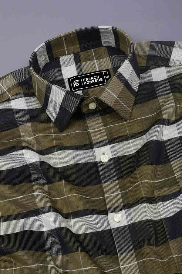 Fortress Olive Corduroy Check Shirt