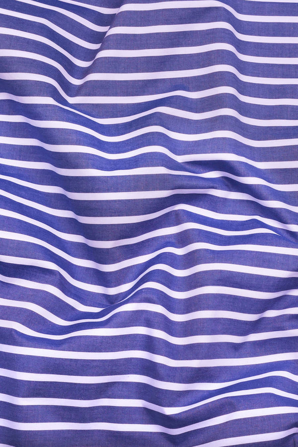 Storme Blue with White Vintage Stripe Shirt