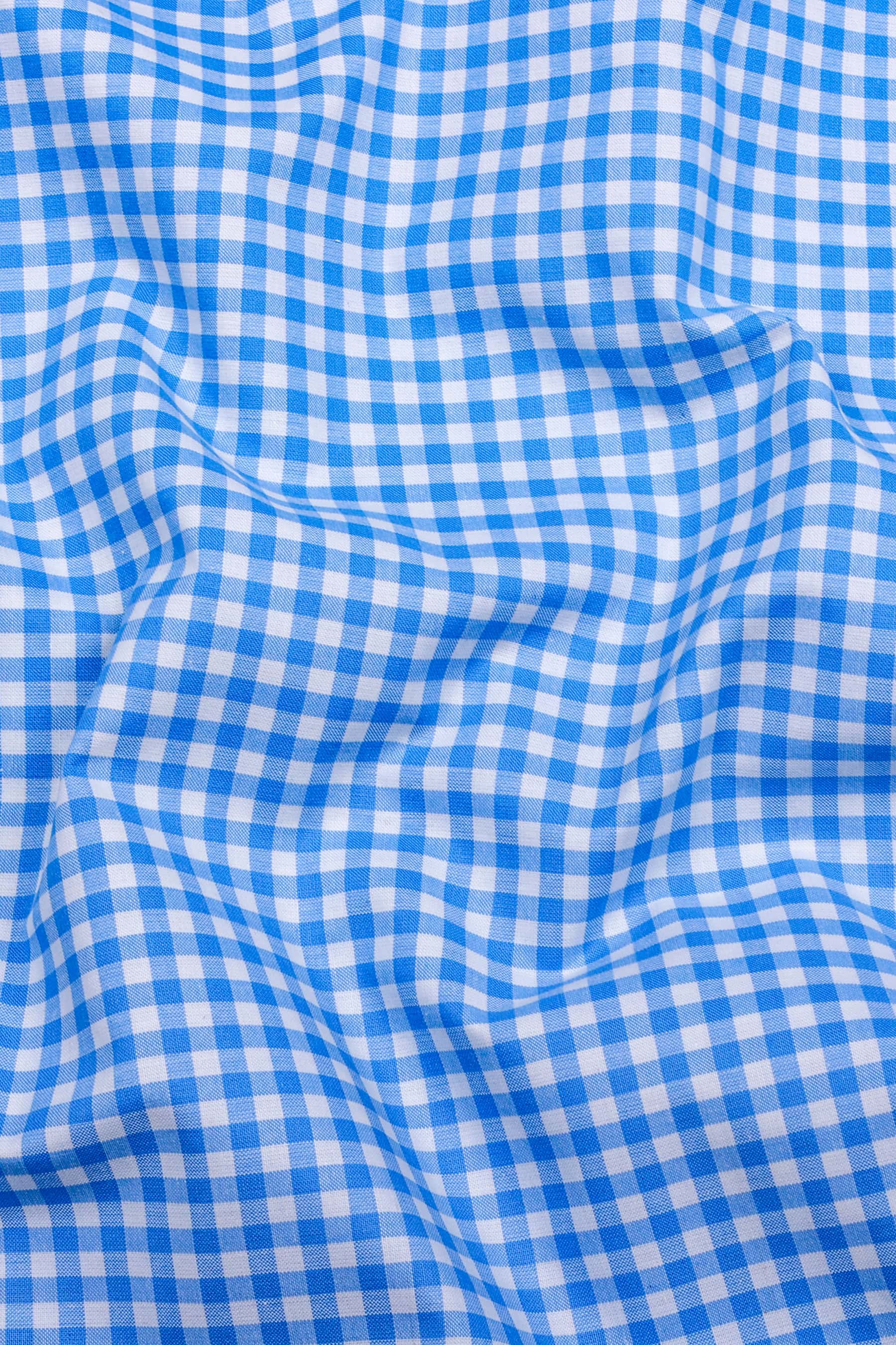 Grevola Blue and White Check Cotton Shirt