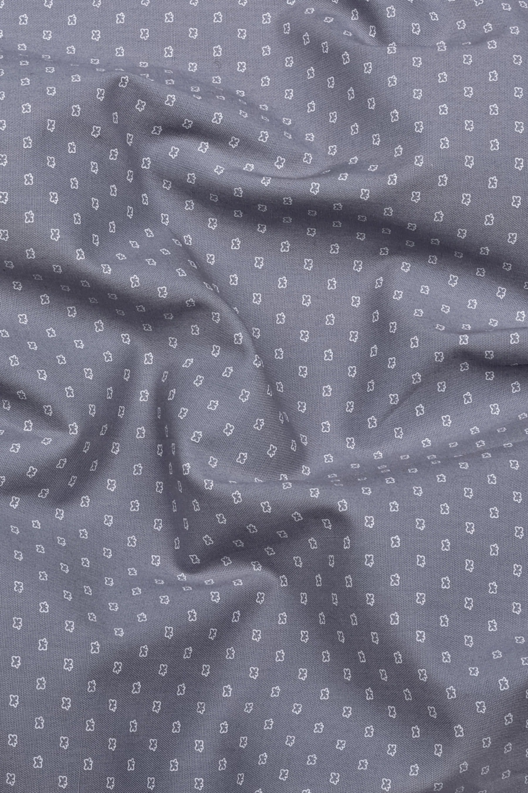 Flora Grey Micro Printed Cotton Shirt