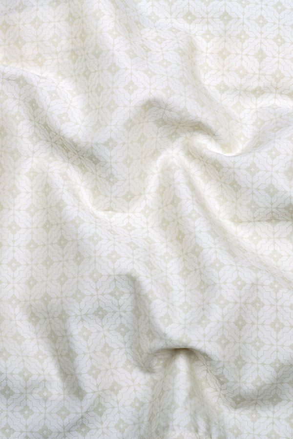 Lunara Cream Micro Printed Cotton Shirt