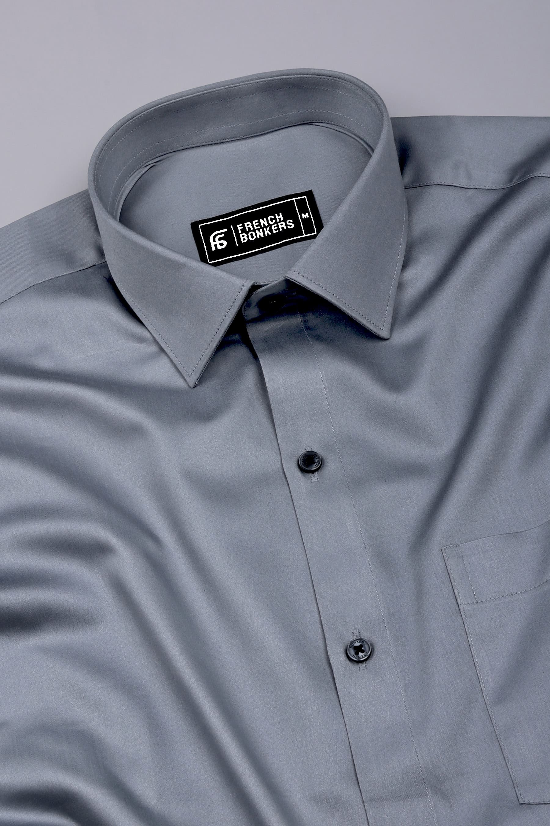Cloud Grey Solid Cotton Shirt