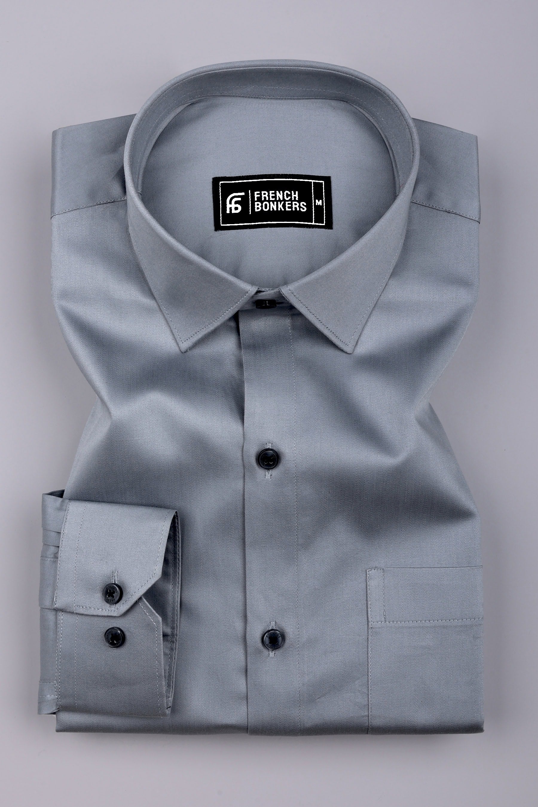 Cloud Grey Solid Cotton Shirt