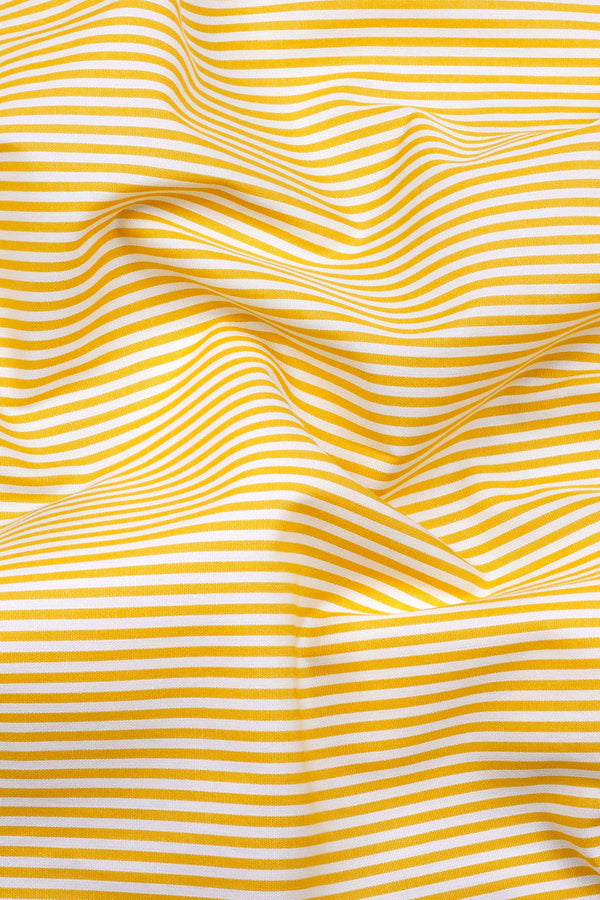 Marigold Yellow and White Stripe Cotton Shirt