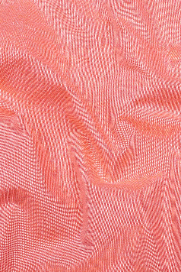 Arctic Peach Orange Solid Oxford Cotton Shirt