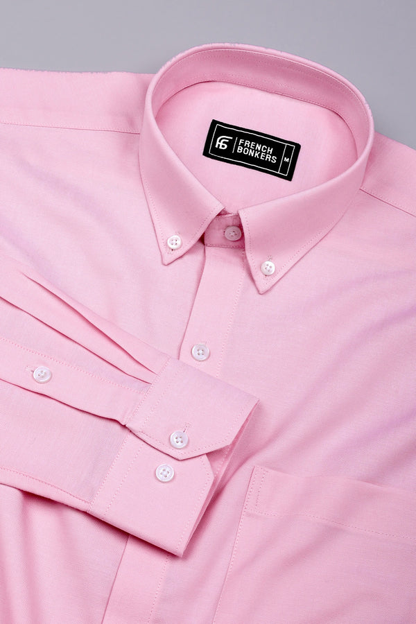 Arctic Pastel Pink Solid Oxford Cotton Shirt