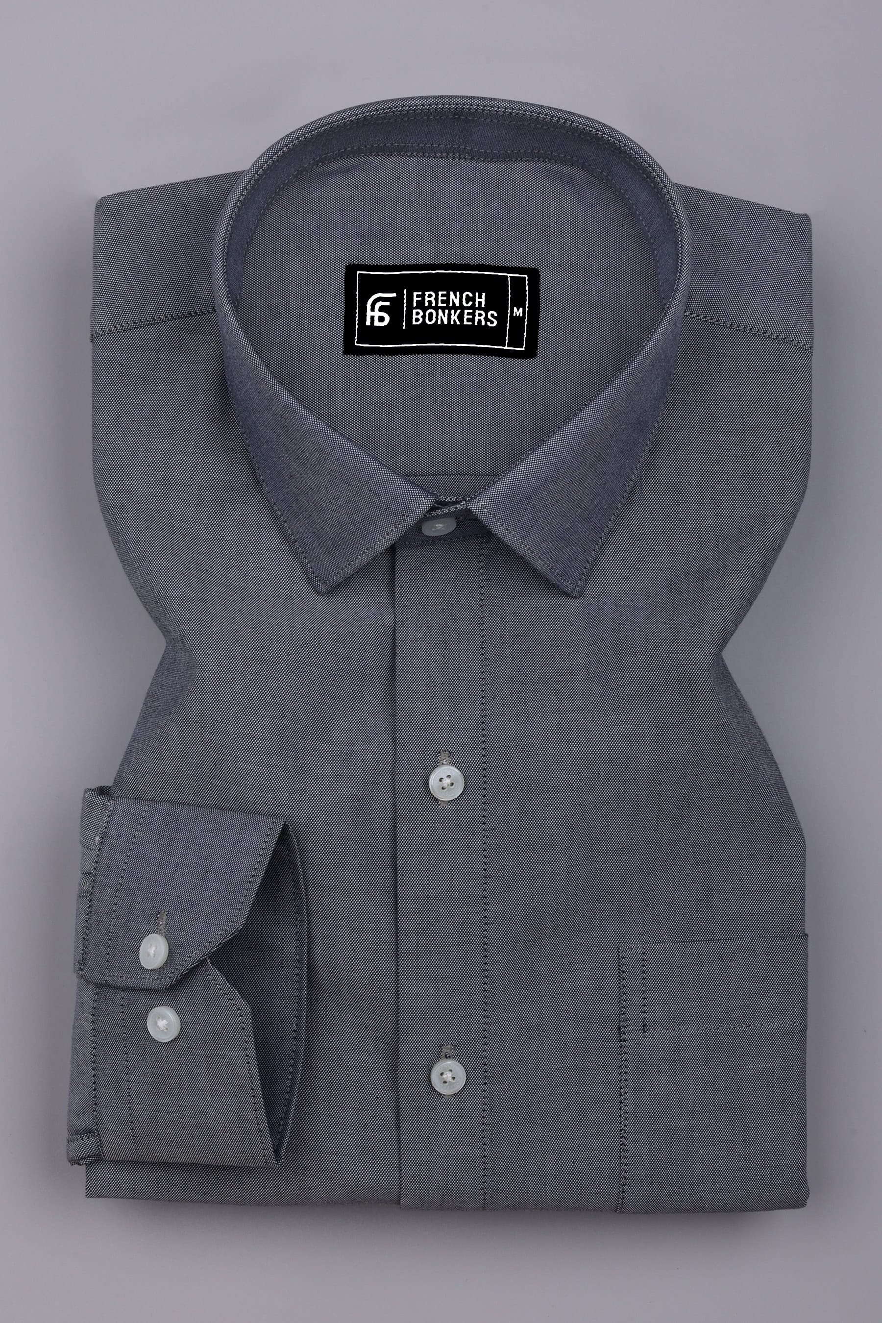 Arctic Grey Solid Oxford Cotton Shirt
