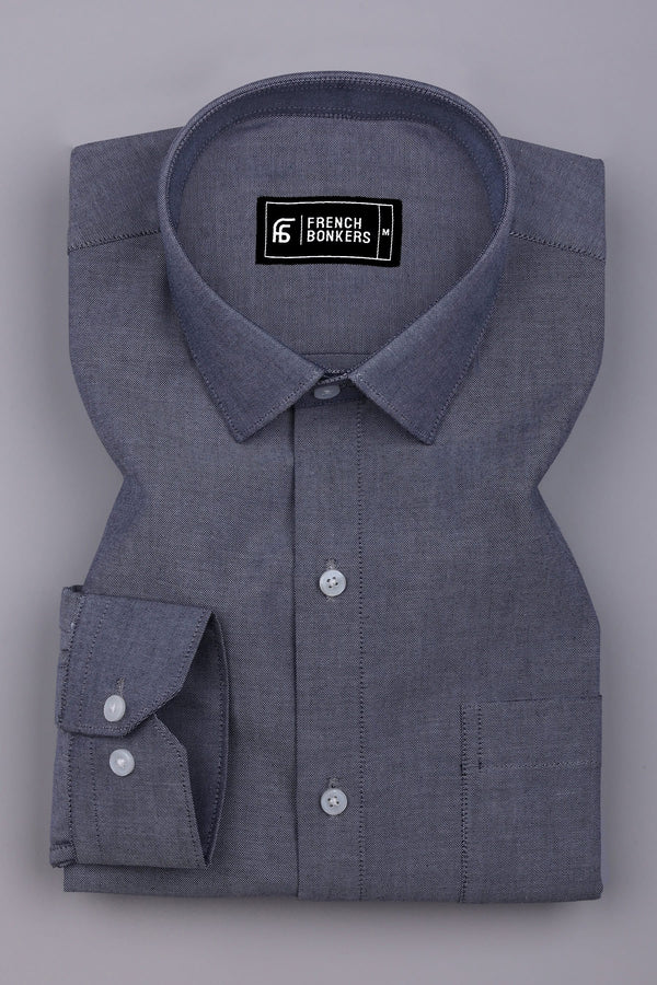 Arctic Grey Solid Oxford Cotton Shirt