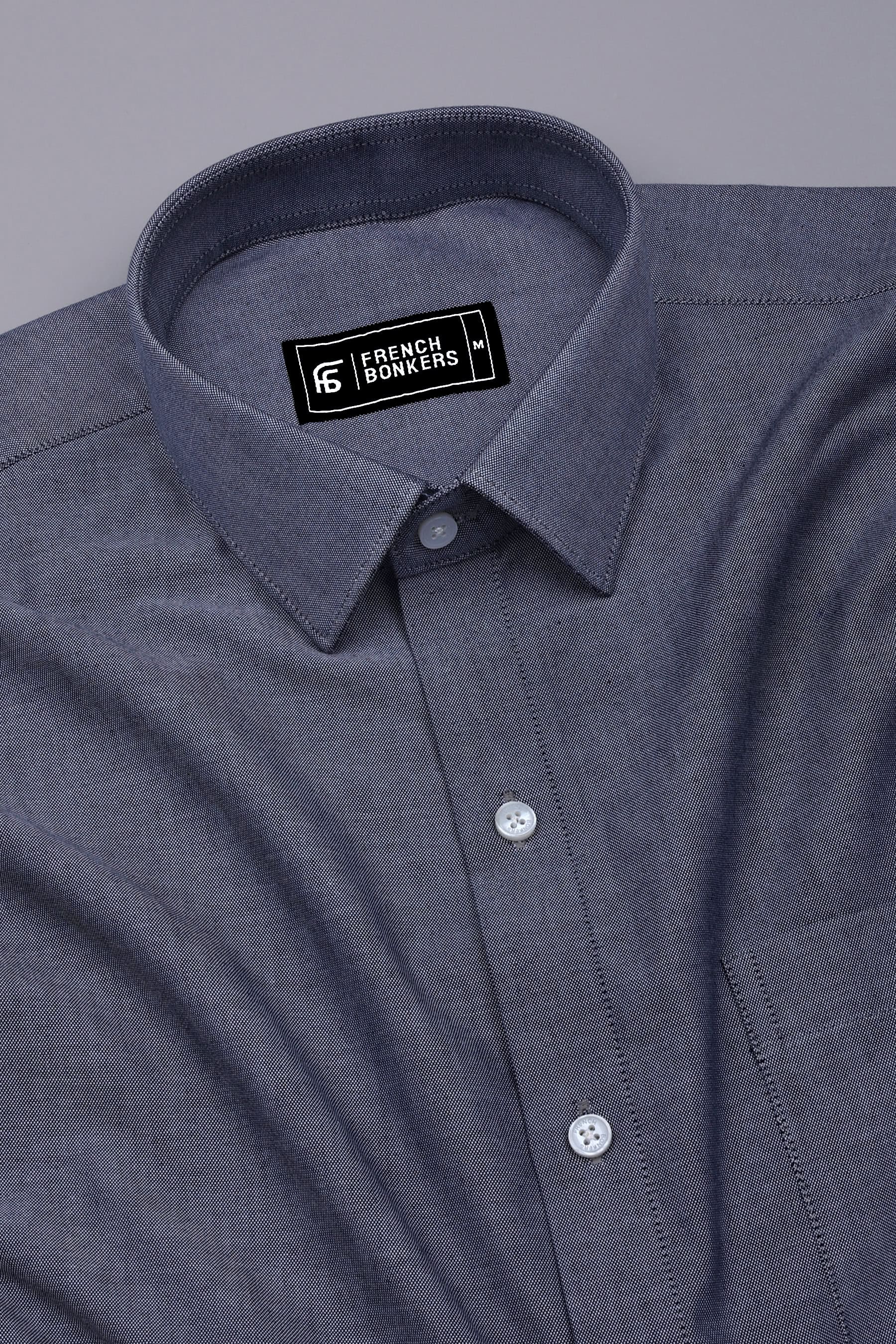 Arctic Grey Solid Oxford Cotton Shirt