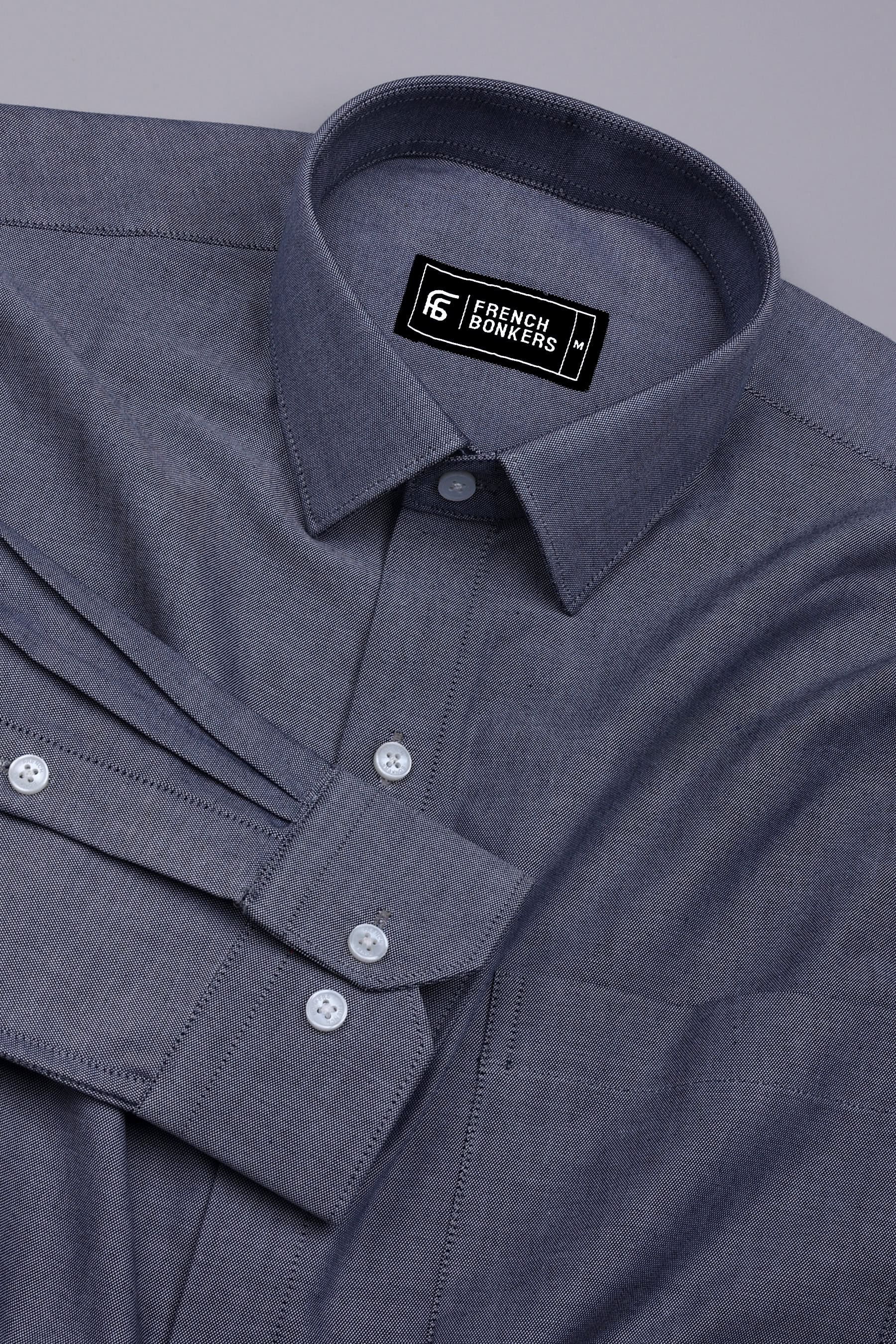 Arctic Grey Solid Oxford Cotton Shirt