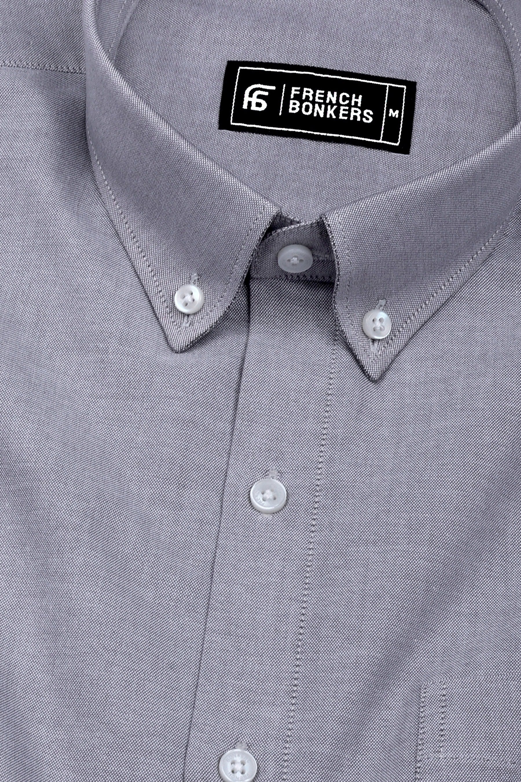 Arctic Bright grey Oxford Cotton Shirt