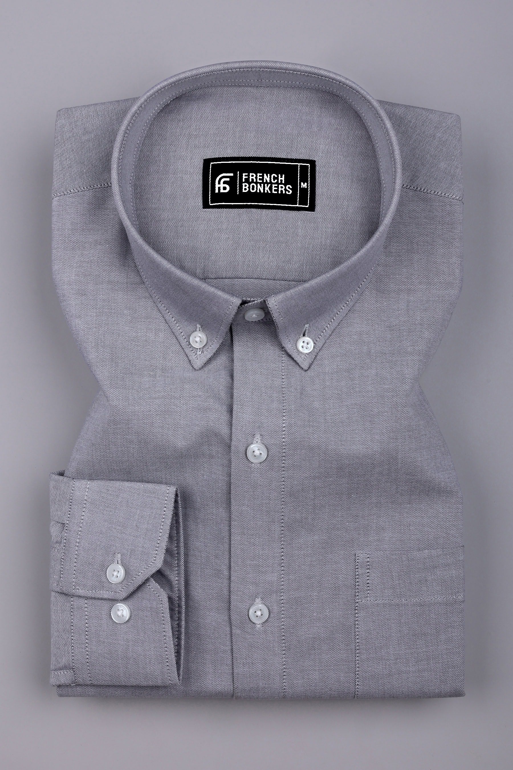 Arctic Bright grey Oxford Cotton Shirt