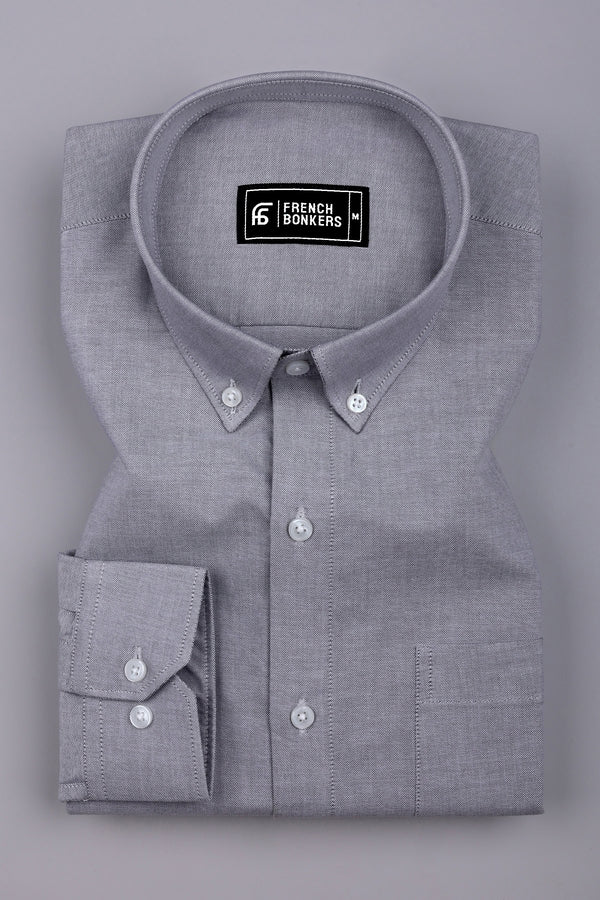 Arctic Bright grey Oxford Cotton Shirt
