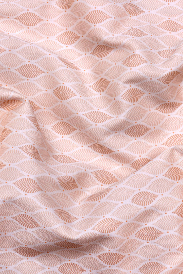 Crayola Peach Orange Leaf Printed Cotton Shirt