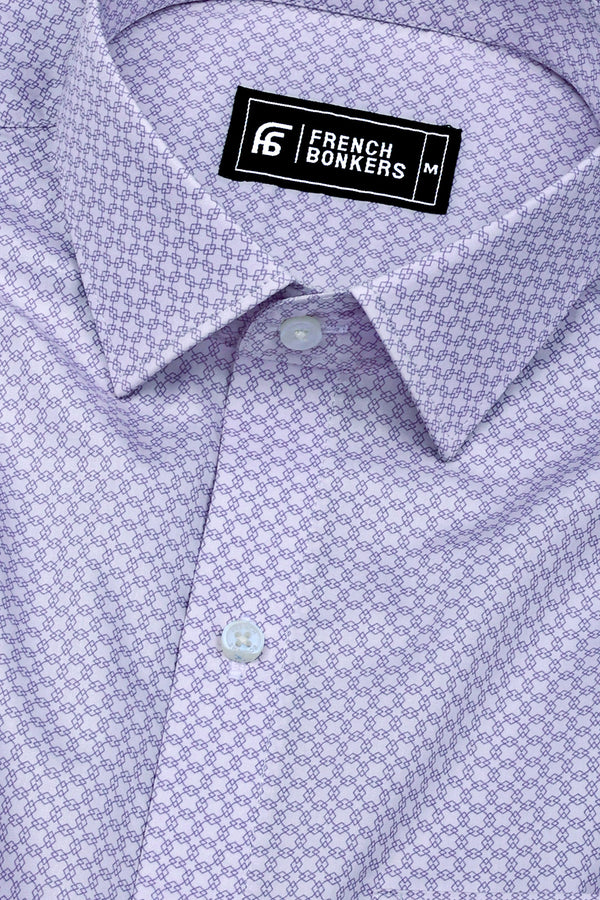 Periwinkle Purple Printed Cotton Shirt
