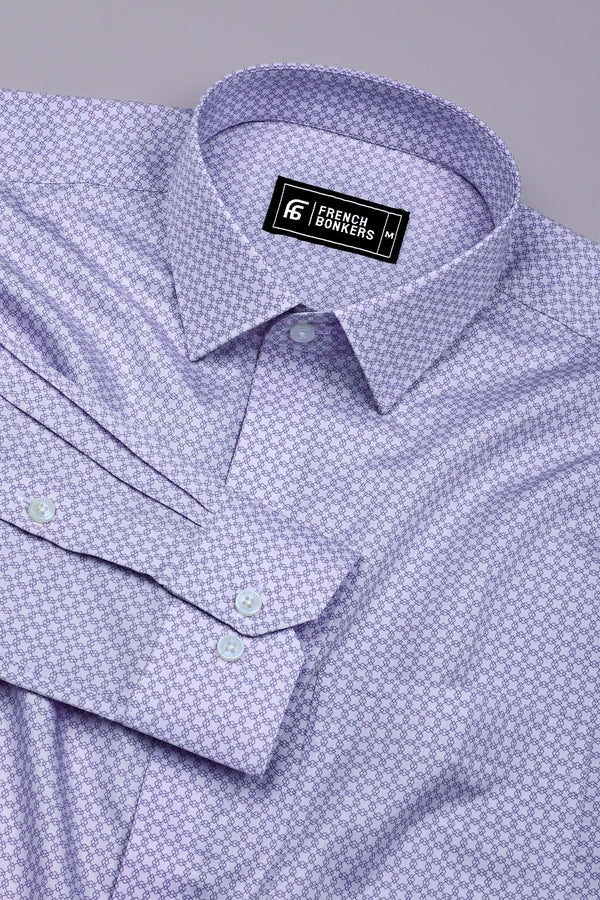 Periwinkle Purple Printed Cotton Shirt