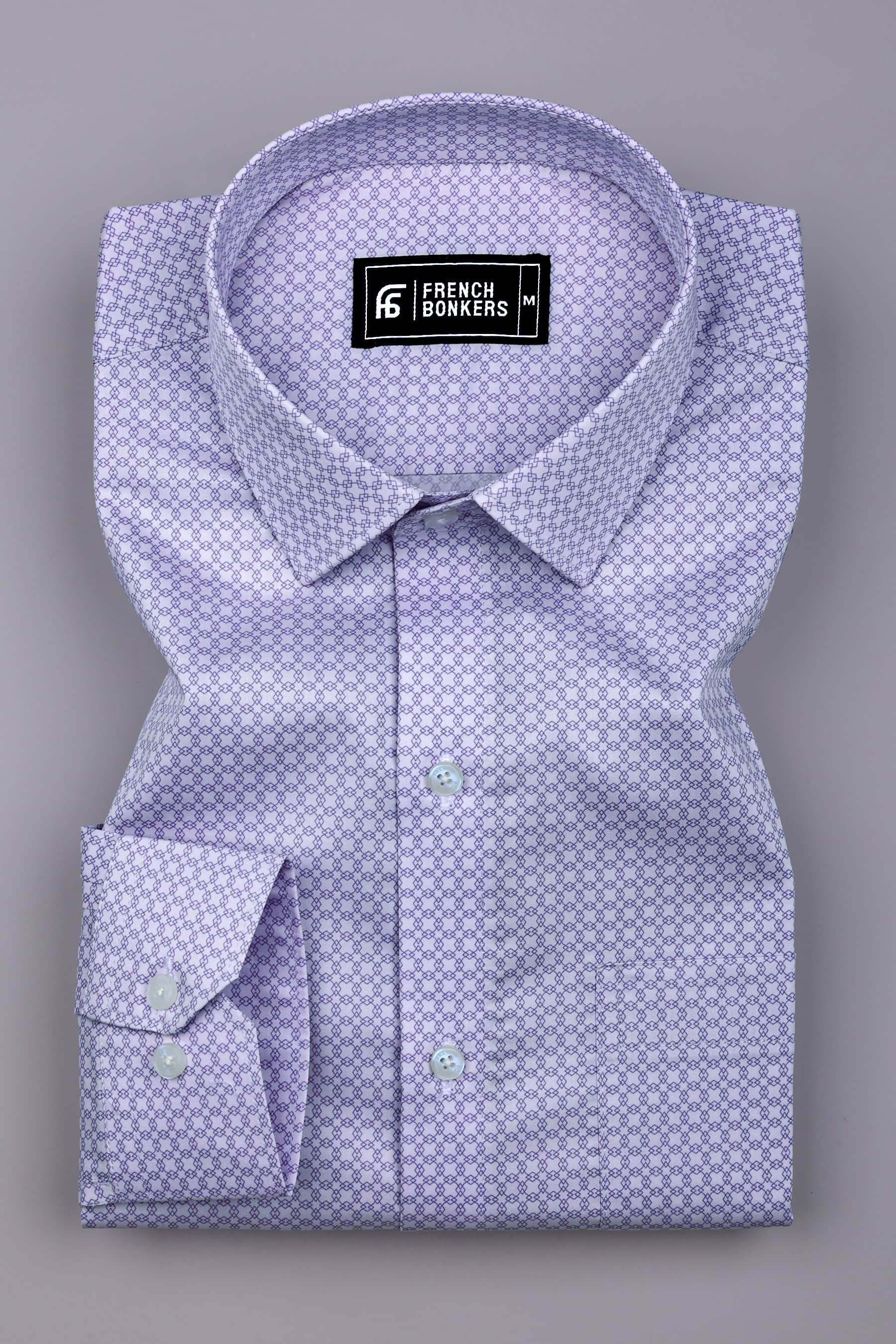 Periwinkle Purple Printed Cotton Shirt