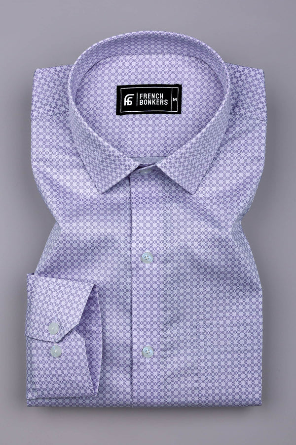 Periwinkle Purple Printed Cotton Shirt