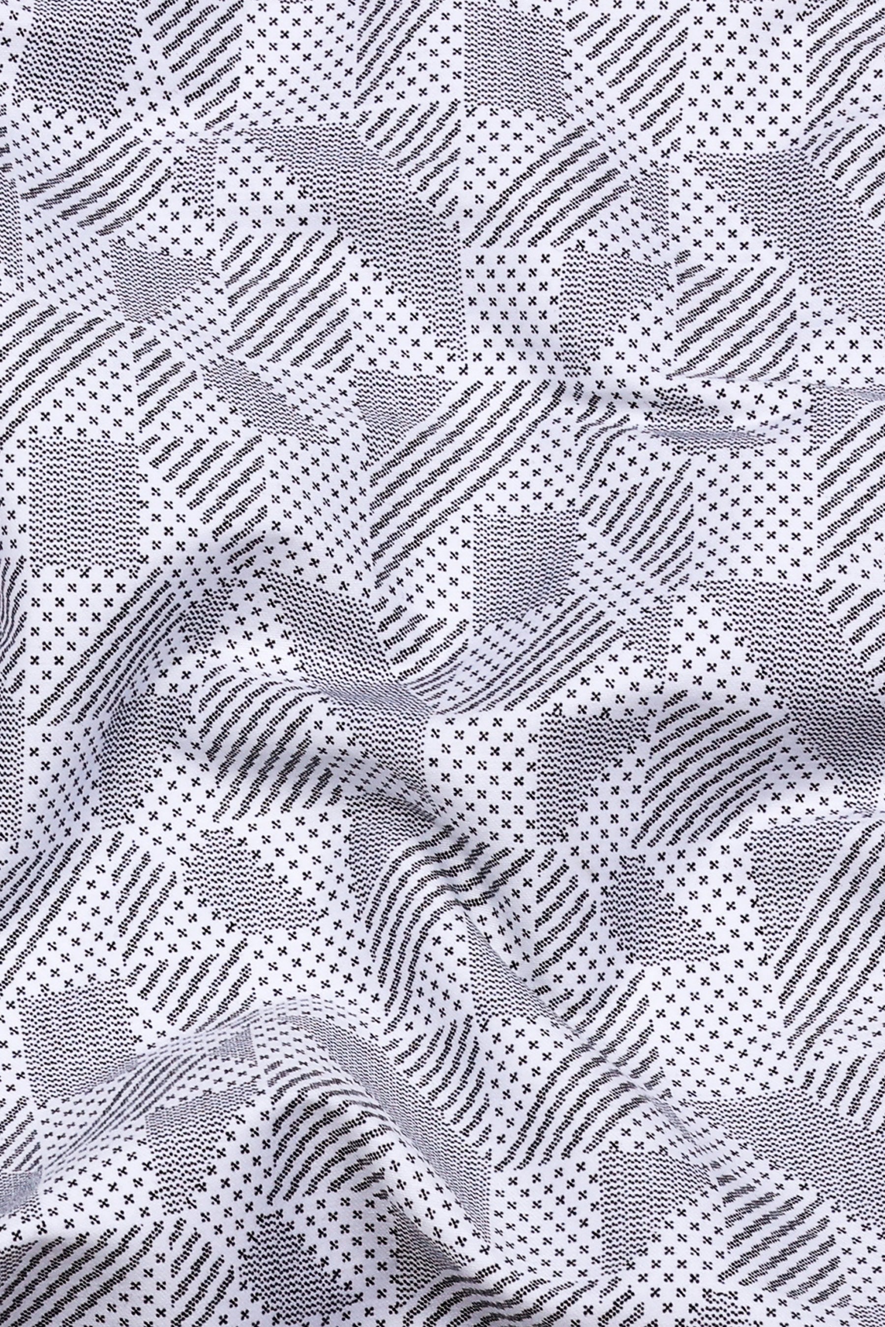 Magic Black With White Printed Cotton Shirt