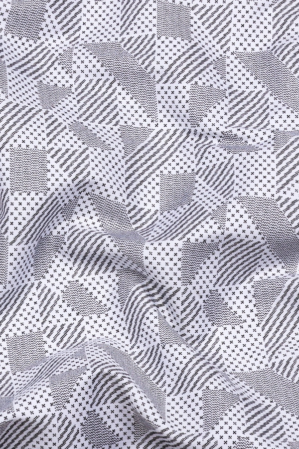 Magic Black With White Printed Cotton Shirt